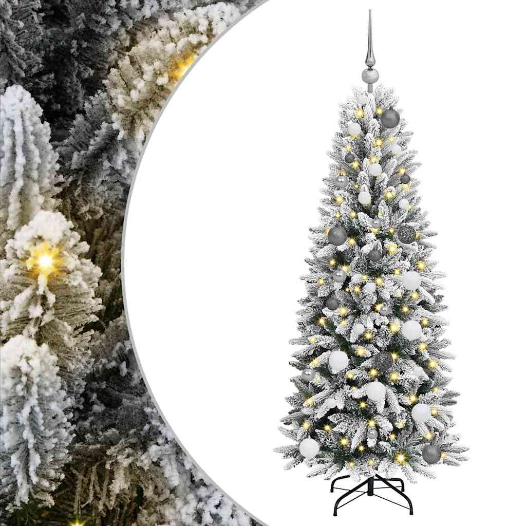 Dirbtinė Kalėdų eglutė su 150 LED s stovu Balta 150 cm