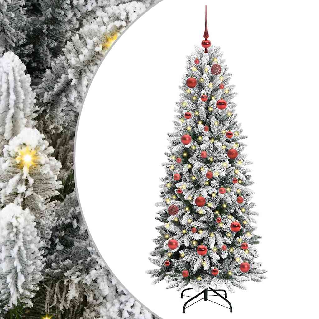 Dirbtinė Kalėdų eglutė AURORA HORIZON, su 150 LED stovu Balta 150 cm.