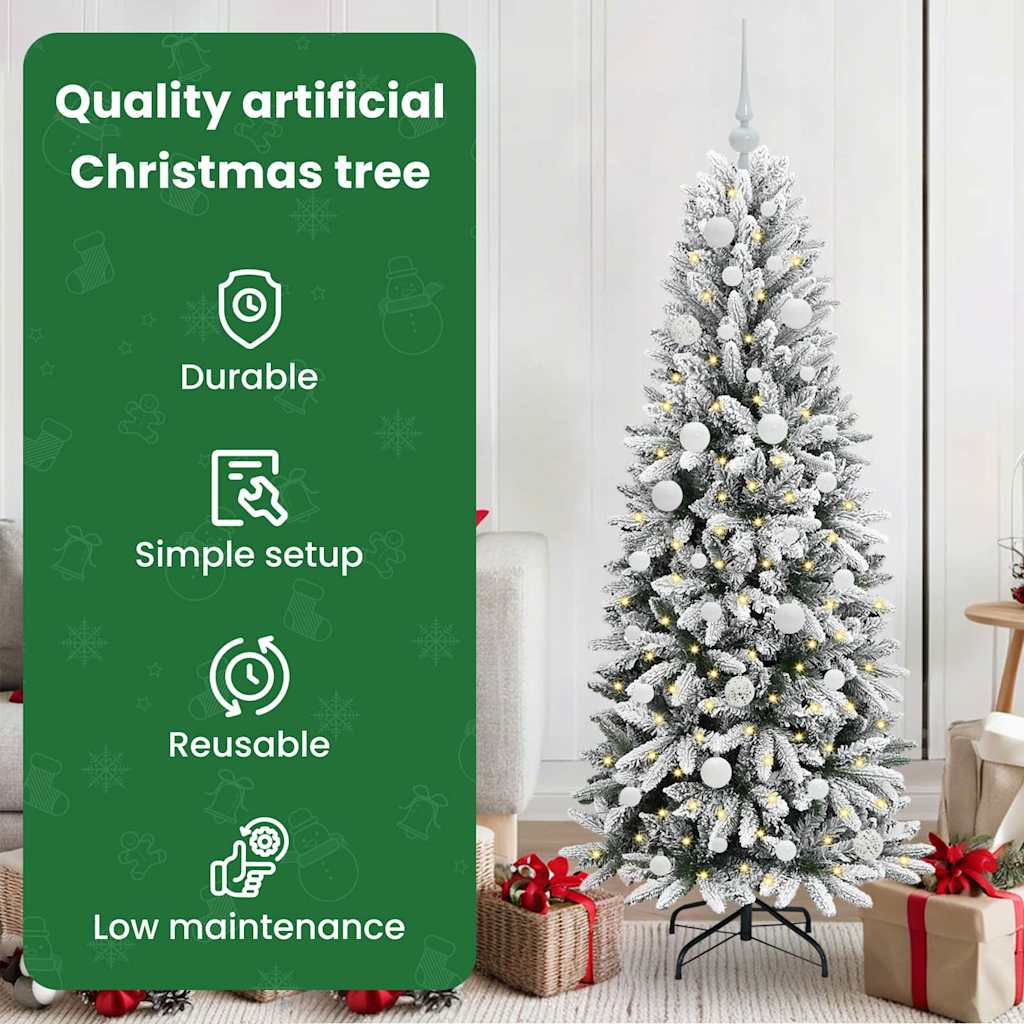 Dirbtinė Kalėdų eglutė AURORA HORIZON, su 150 LED stovu Balta 150 cm.