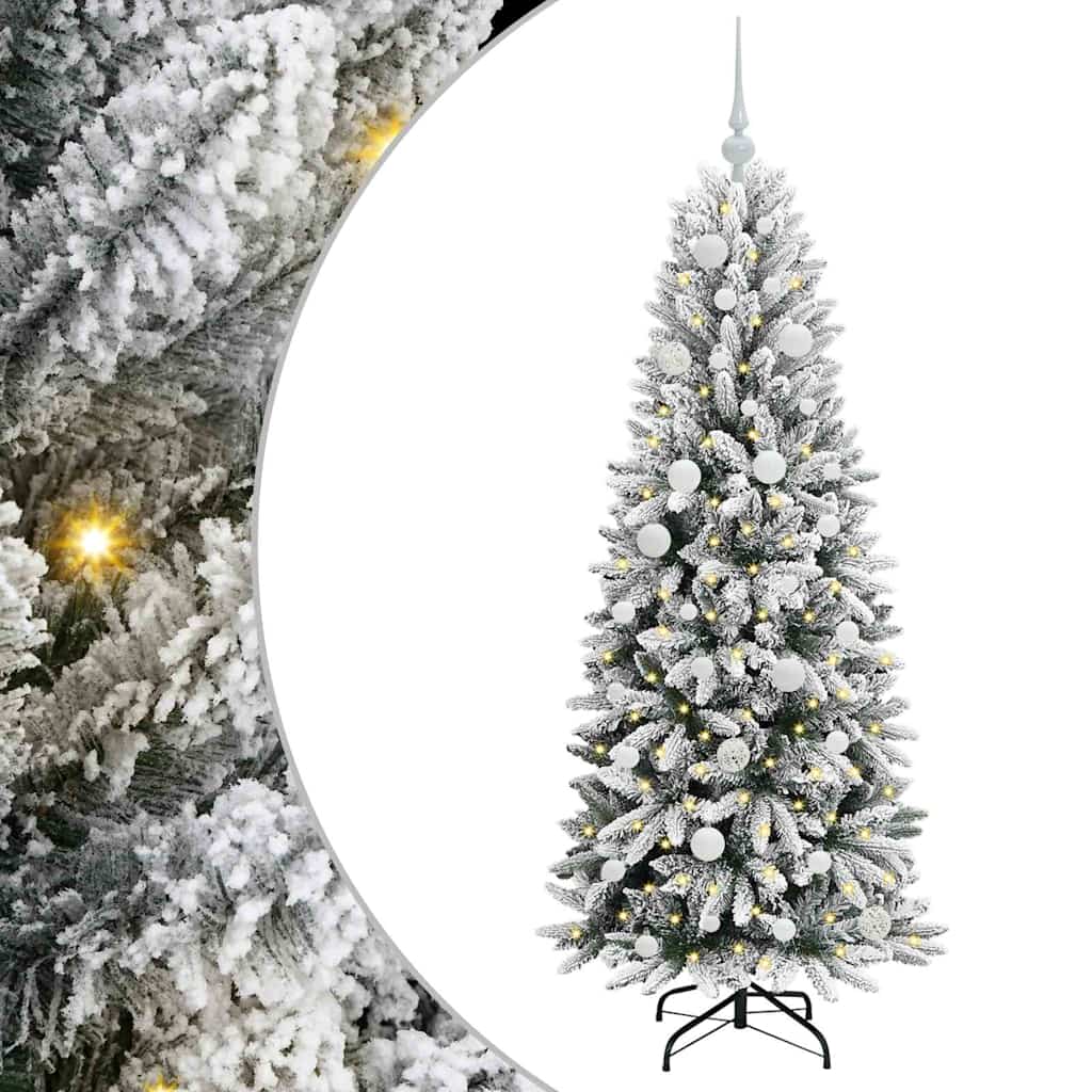 Dirbtinė Kalėdų eglutė AURORA HORIZON, su 150 LED stovu Balta 150 cm.