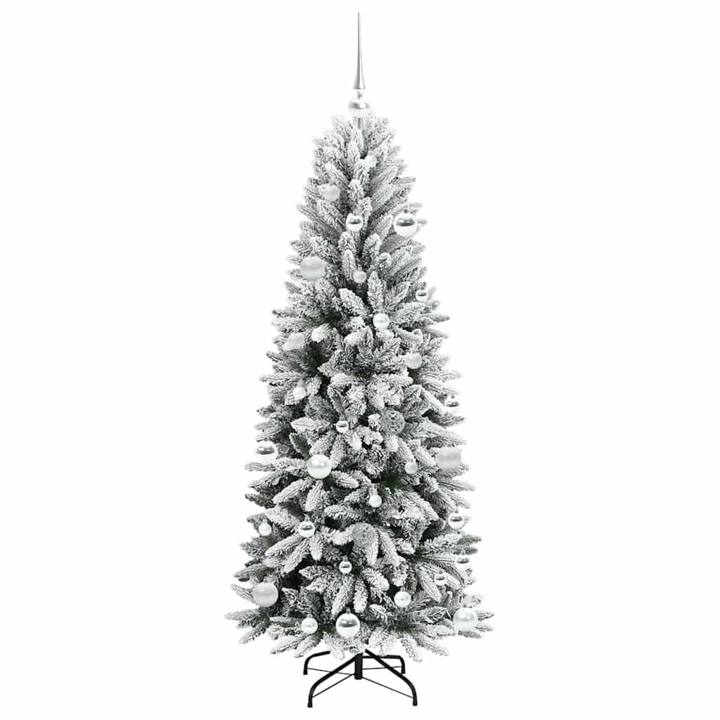 Mākslīgā Ziemassvētku eglīte ar 150 LED un statīvu, balta, 150 cm
