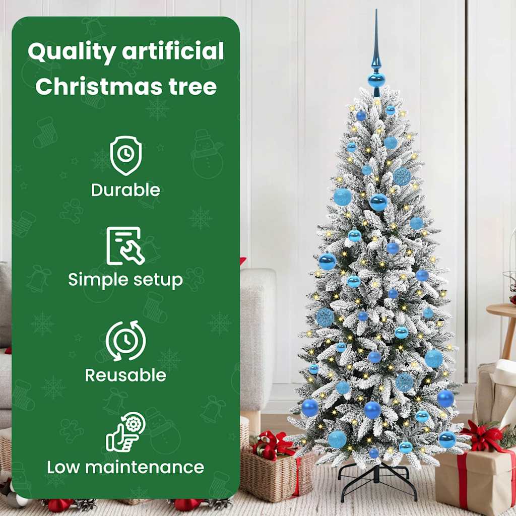 Dirbtinė Kalėdų eglutė AURORA HORIZON, su 150 LED stovu Balta 150 cm.