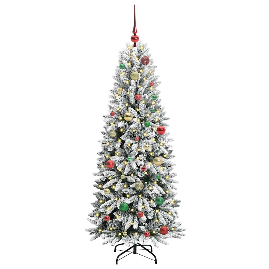 Dirbtinė Kalėdų eglutė su 150 LED s stovu Balta 150 cm