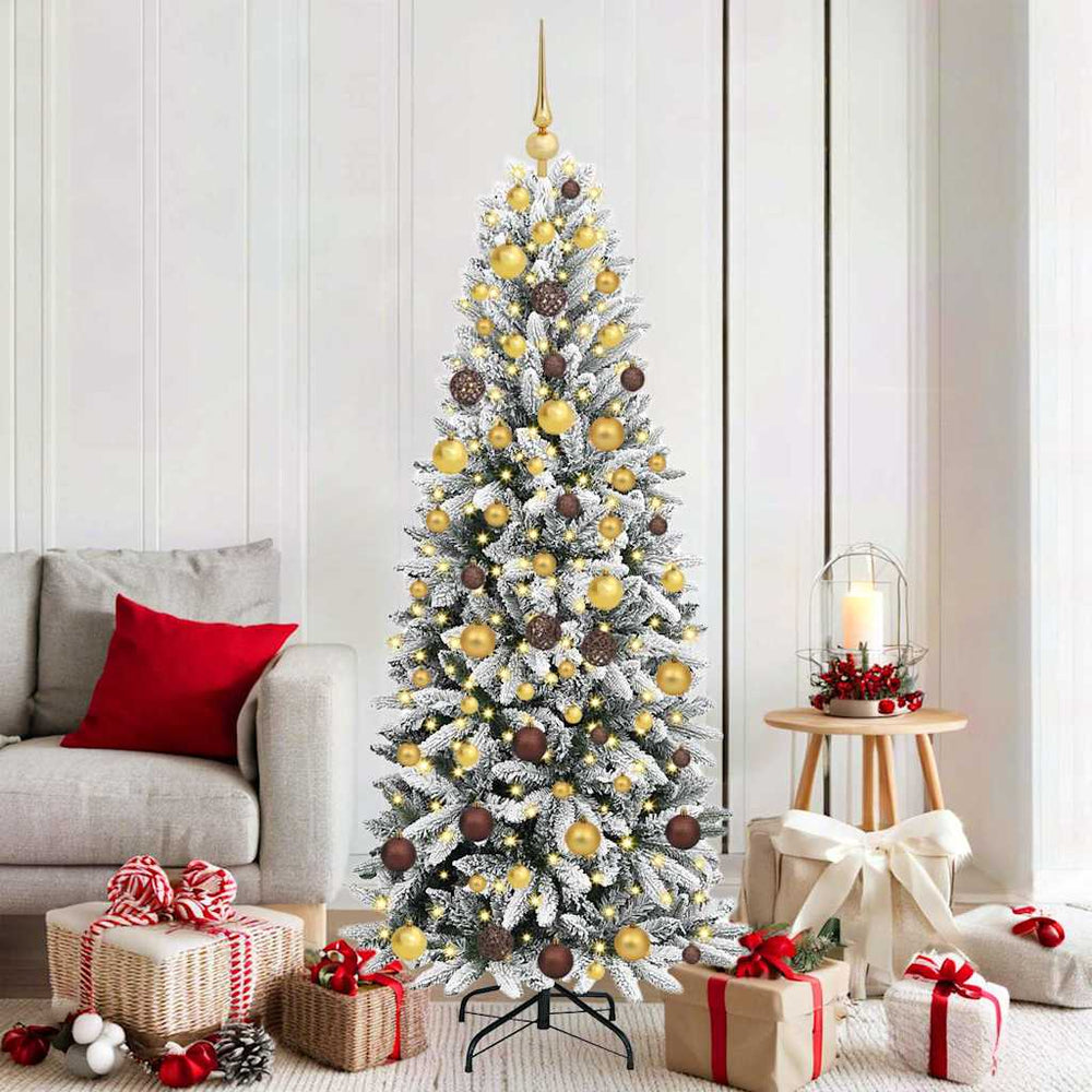Dirbtinė Kalėdų eglutė su 300 LED s stovu Balta 180 cm