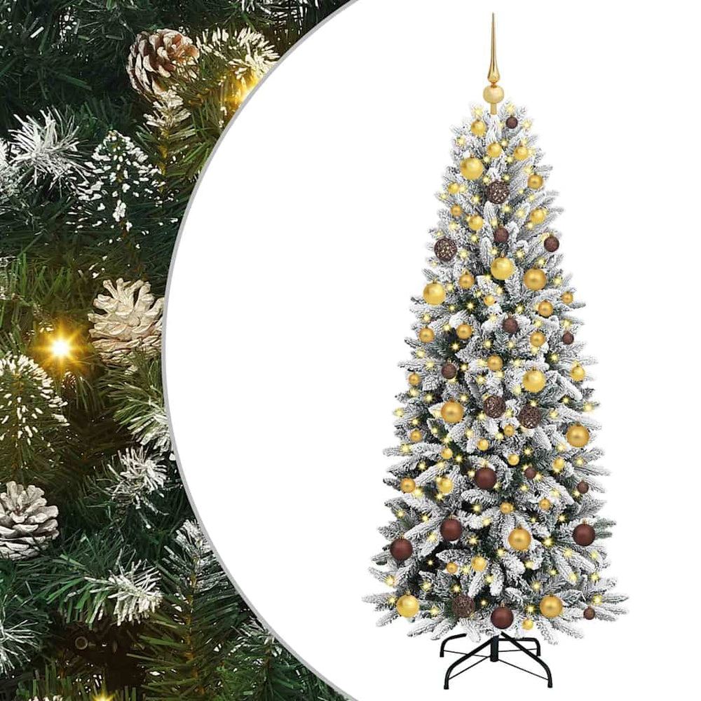 Dirbtinė Kalėdų eglutė su 300 LED s stovu Balta 180 cm