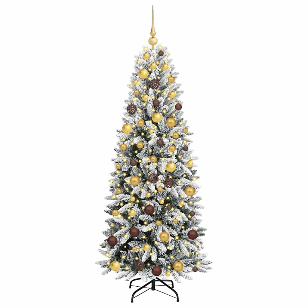 Dirbtinė Kalėdų eglutė su 300 LED s stovu Balta 180 cm