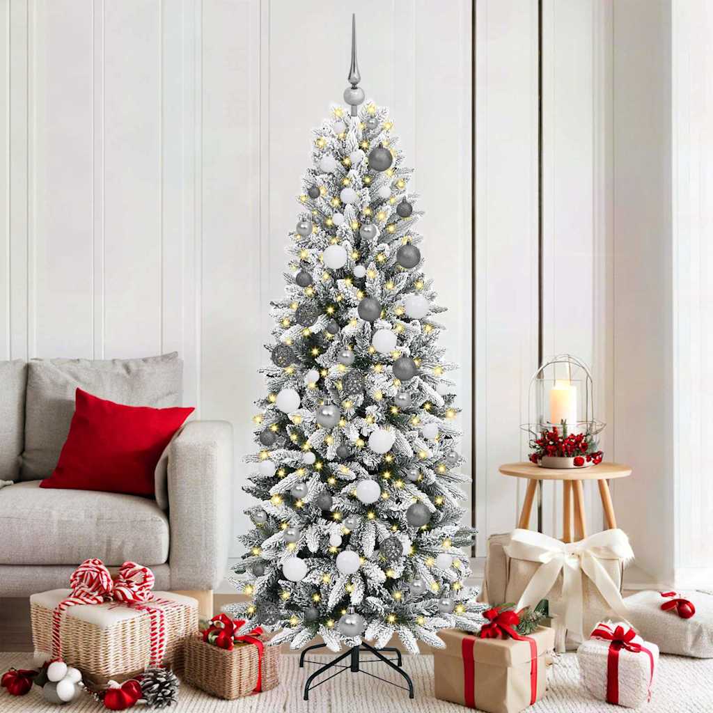 Dirbtinė Kalėdų eglutė su 300 LED s stovu Balta 180 cm
