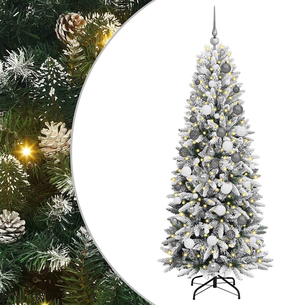 Dirbtinė Kalėdų eglutė su 300 LED s stovu Balta 180 cm