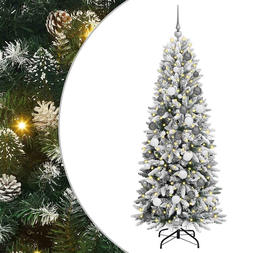 Artificial Christmas tree with 300 LED stand White 180 cm