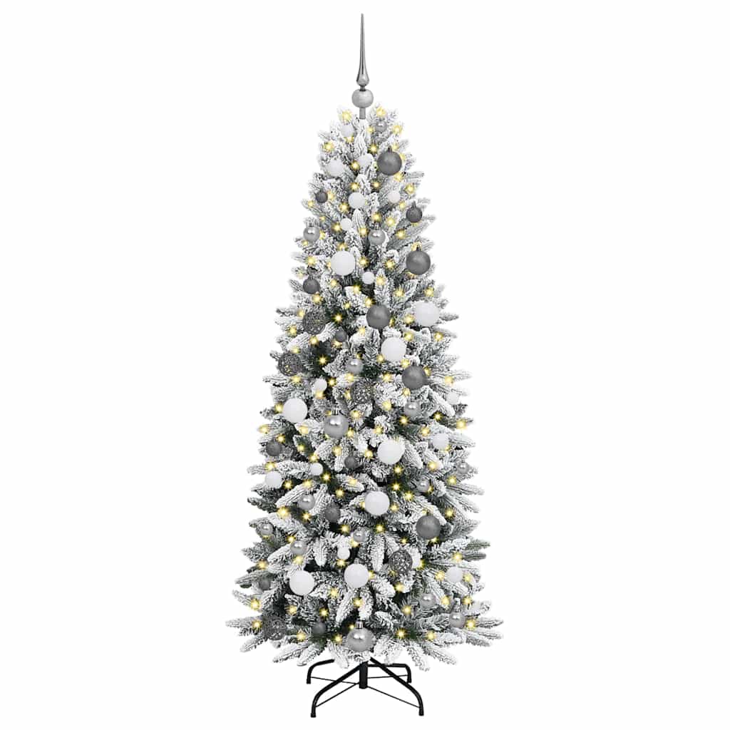 Dirbtinė Kalėdų eglutė su 300 LED s stovu Balta 180 cm