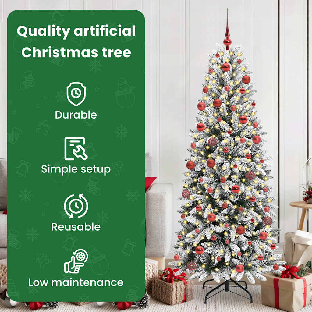 Dirbtinė Kalėdų eglutė HORIZON WINTER, su 300 LED stovu Balta 180 cm.