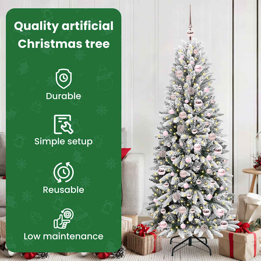 Dirbtinė Kalėdų eglutė HORIZON WINTER, su 300 LED stovu Balta 180 cm.