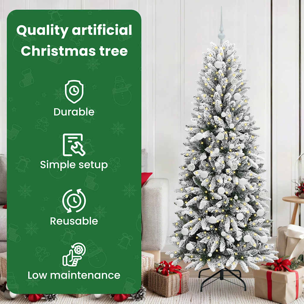 Dirbtinė Kalėdų eglutė su 300 LED s stovu Balta 180 cm