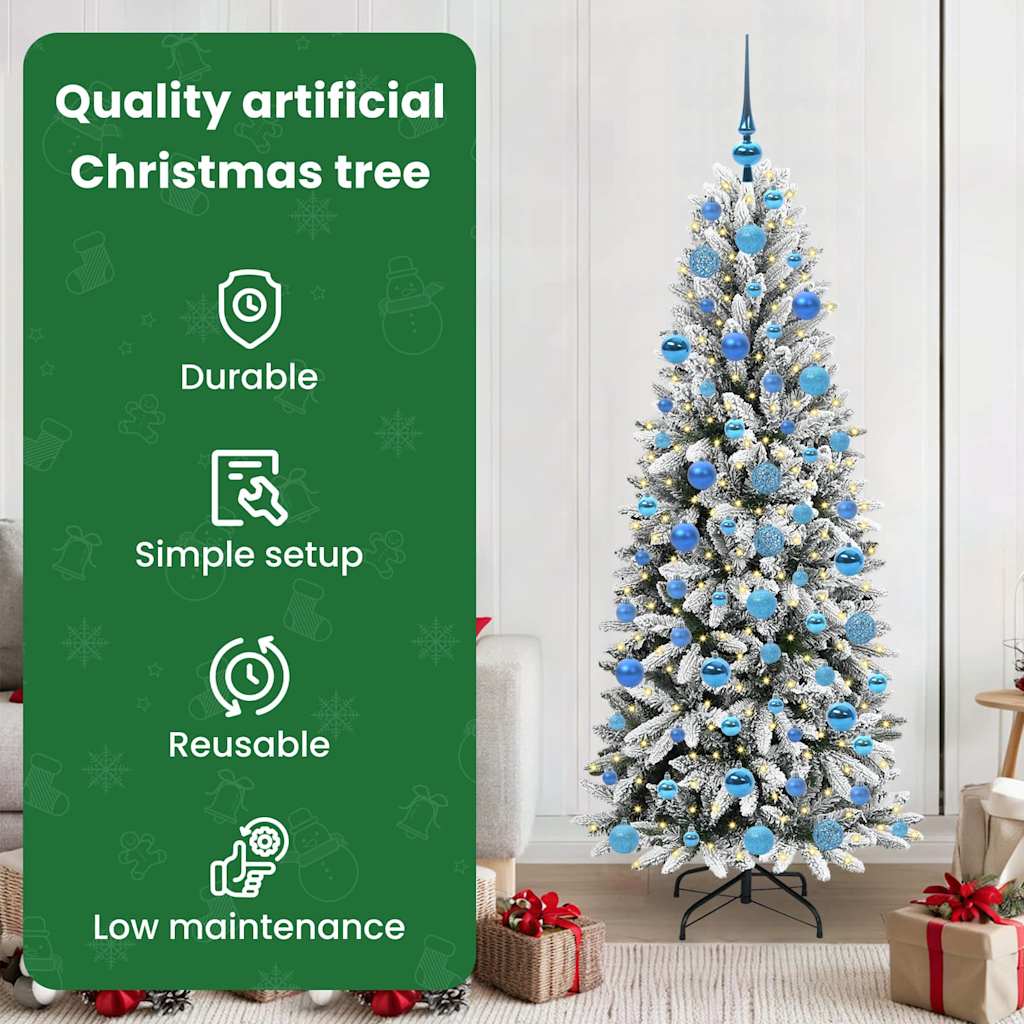 Dirbtinė Kalėdų eglutė HORIZON WINTER, su 300 LED stovu Balta 180 cm.