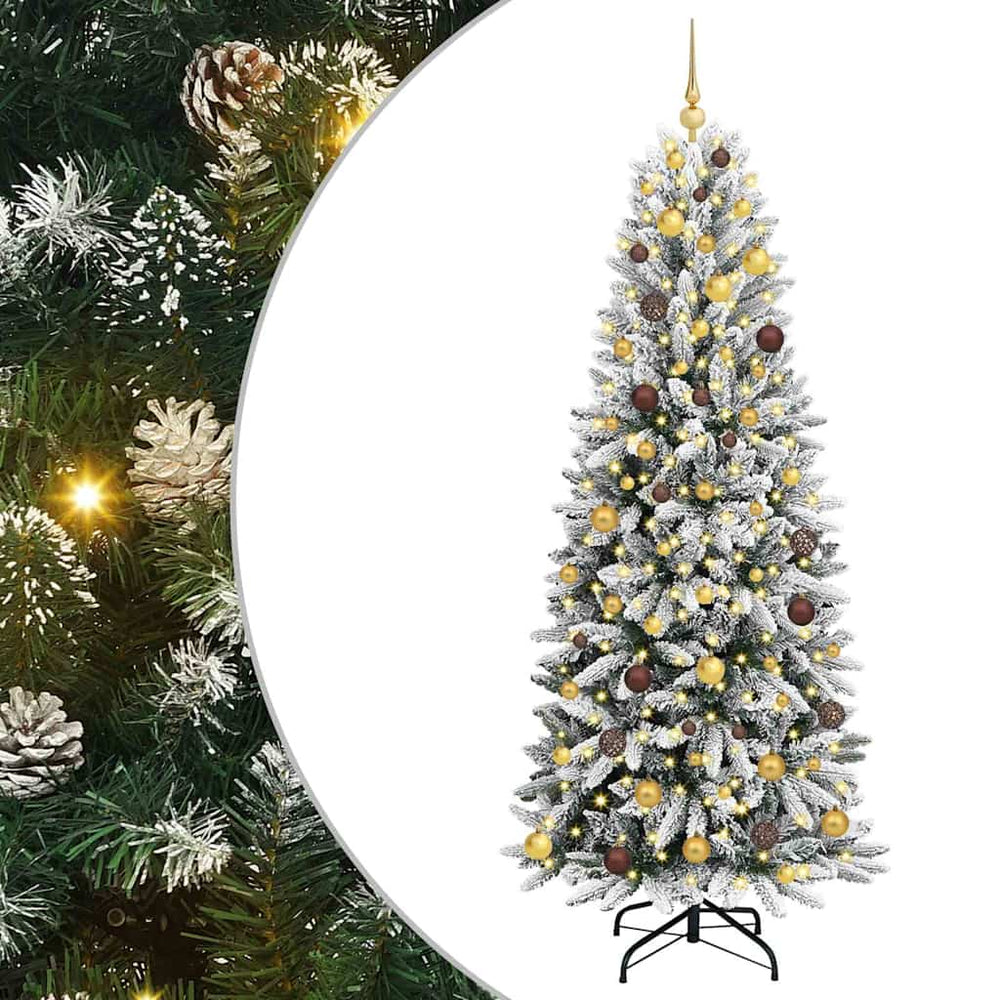 Dirbtinė Kalėdų eglutė su 300 LED s stovu Balta 210 cm