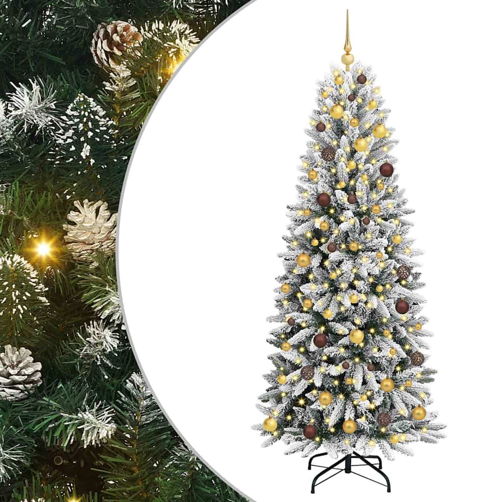 Dirbtinė Kalėdų eglutė su 300 LED s stovu Balta 210 cm