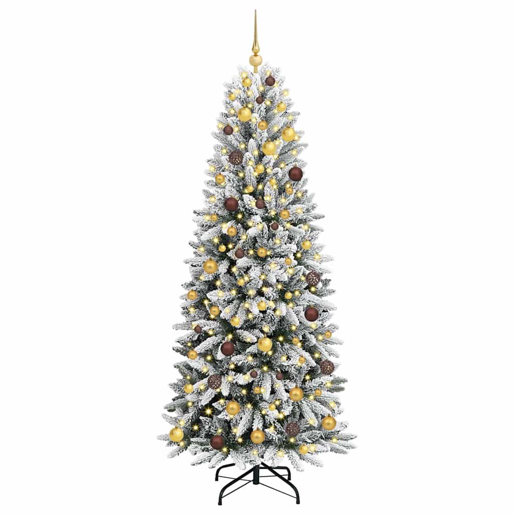 Dirbtinė Kalėdų eglutė su 300 LED s stovu Balta 210 cm