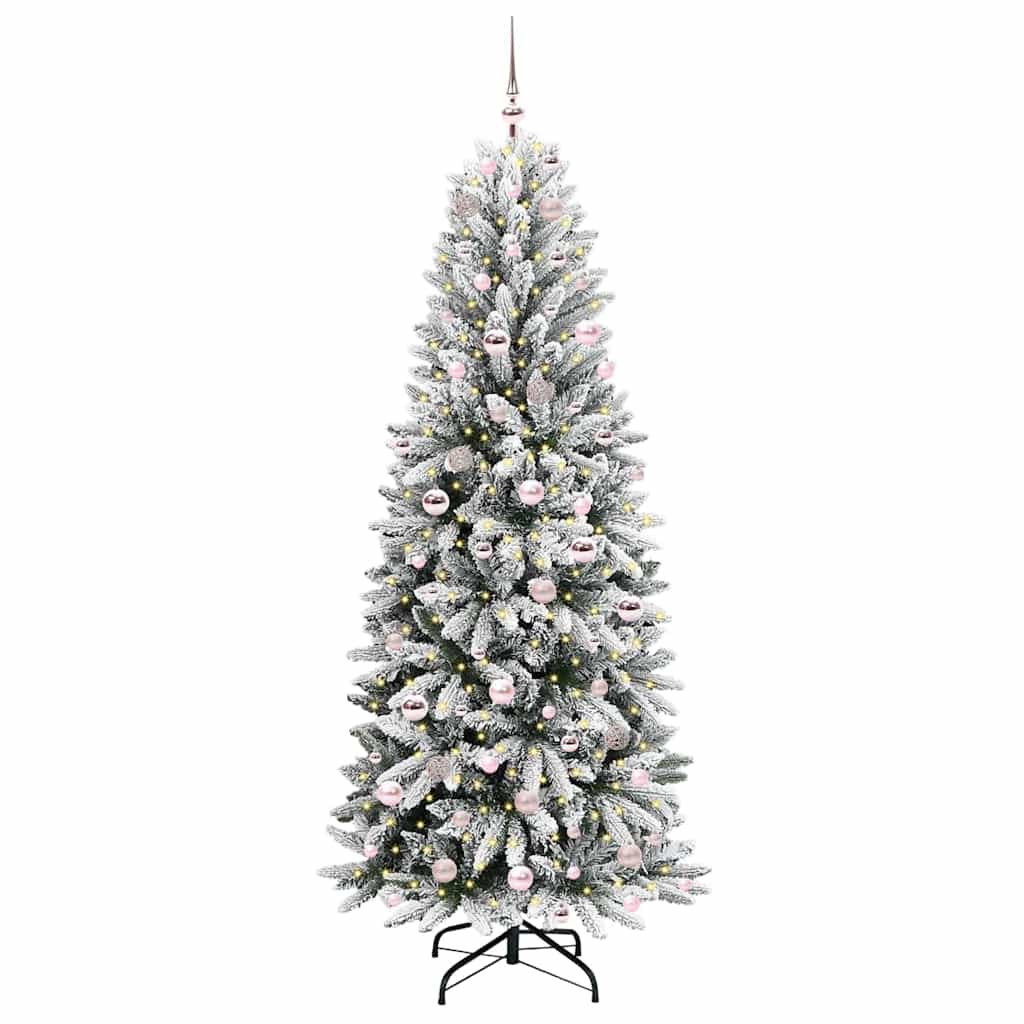 Dirbtinė Kalėdų eglutė FROST EMBER, su 300 LED stovu Balta 210 cm.