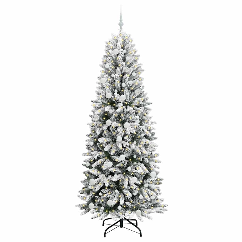 Artificial Christmas tree with 300 LED stand White 210 cm