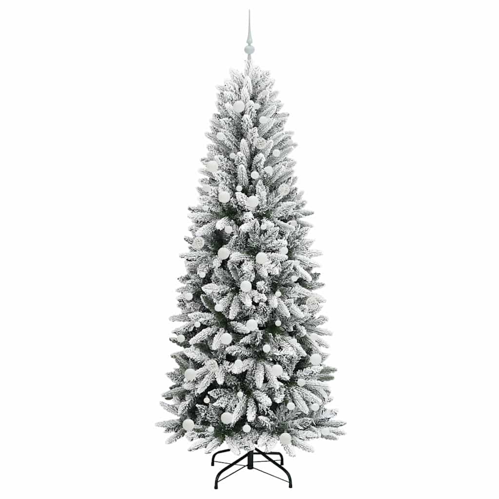 Artificial Christmas tree with 300 LED stand White 210 cm