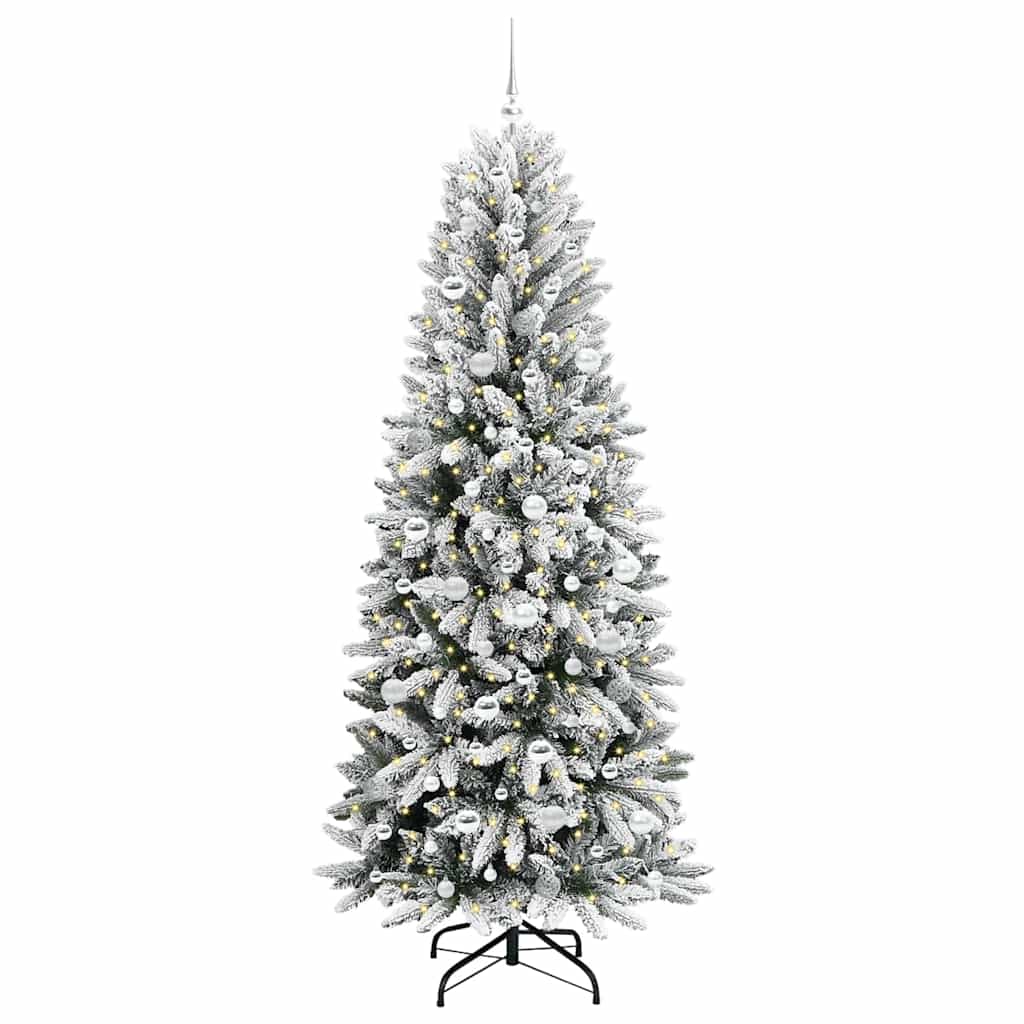 Dirbtinė Kalėdų eglutė su 300 LED s stovu Balta 210 cm