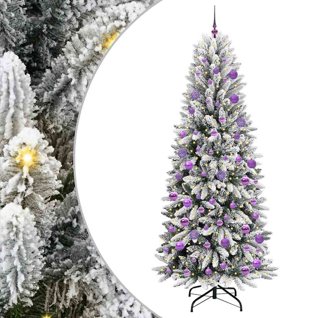 Dirbtinė Kalėdų eglutė FROST EMBER, su 300 LED stovu Balta 210 cm.