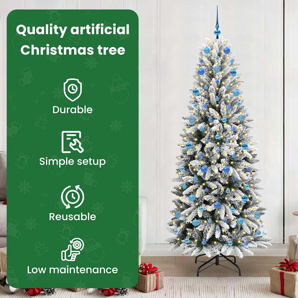 Dirbtinė Kalėdų eglutė FROST EMBER, su 300 LED stovu Balta 210 cm.