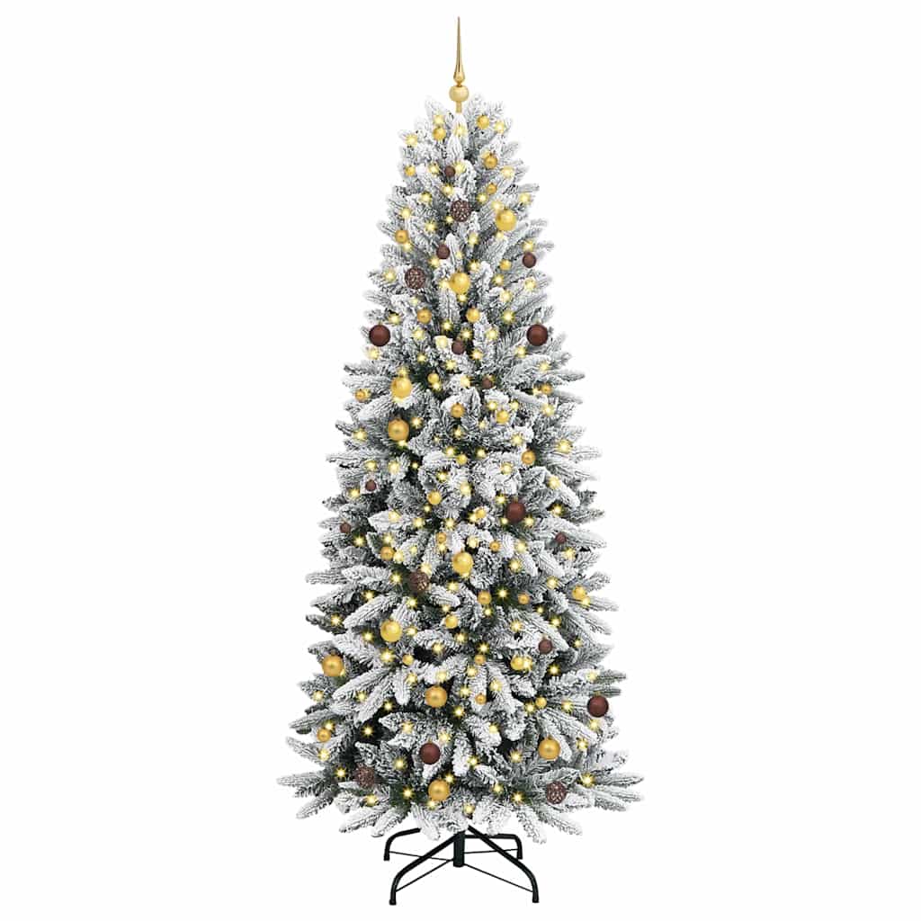 Dirbtinė Kalėdų eglutė su 300 LED s stovu Balta 240 cm