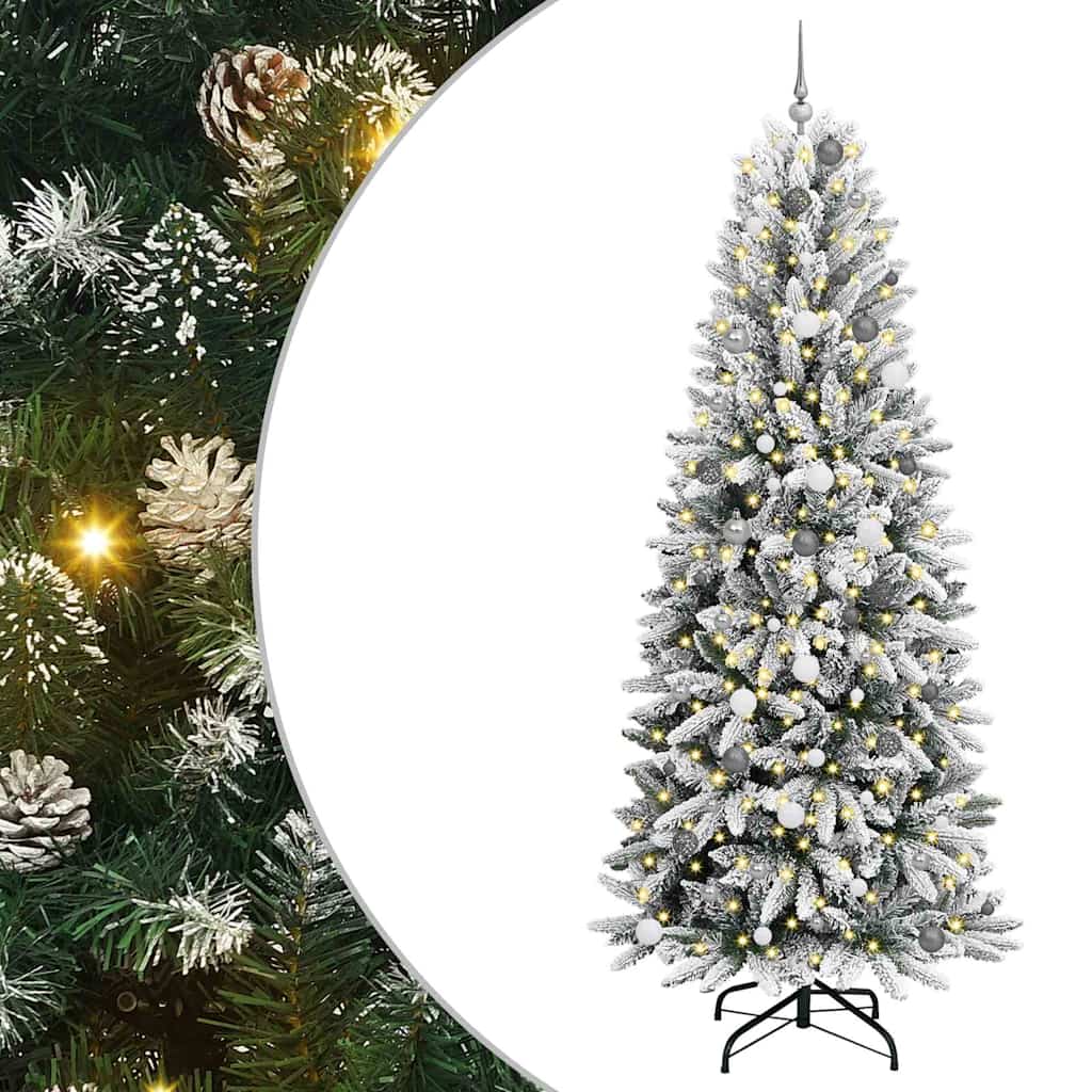 Mākslīgā Ziemassvētku eglīte ar 300 LED statīvu, balta, 240 cm