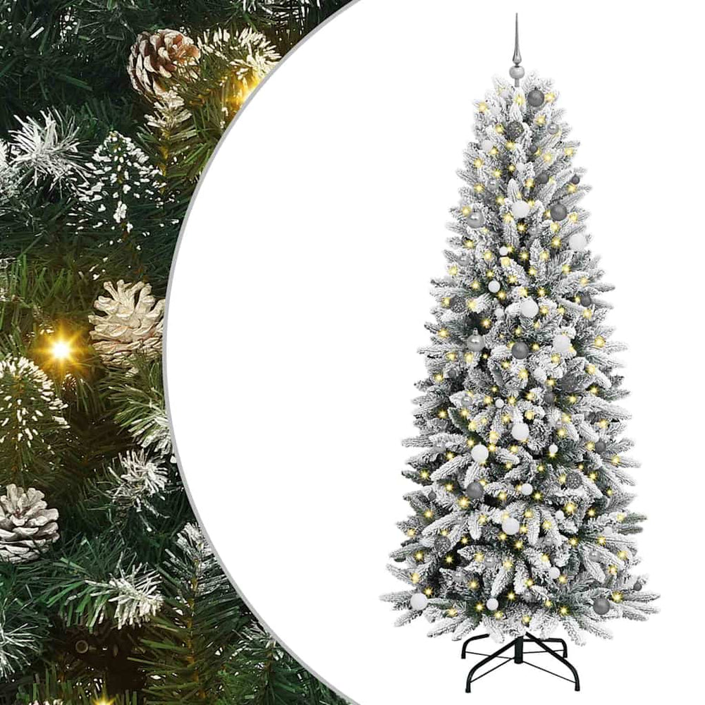 Artificial Christmas tree with 300 LED stand White 240 cm