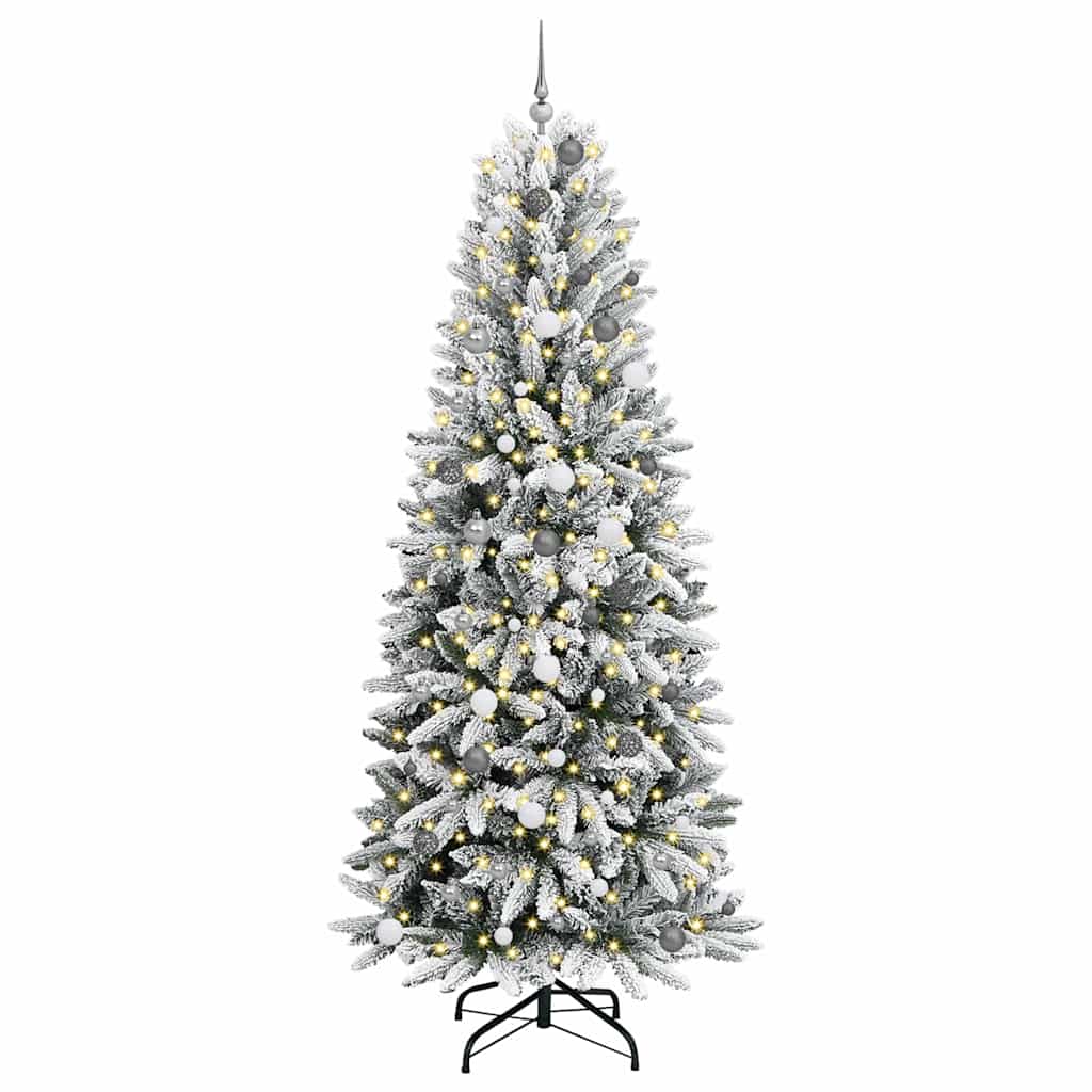Mākslīgā Ziemassvētku eglīte ar 300 LED statīvu, balta, 240 cm