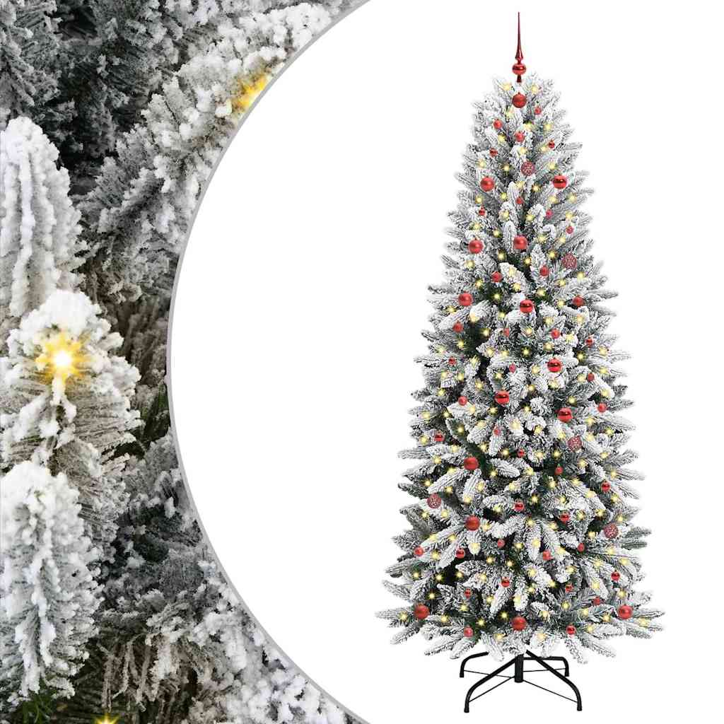 Mākslīgā Ziemassvētku eglīte WINTER PINE, ar 300 LED statīvu Balta 240 cm.