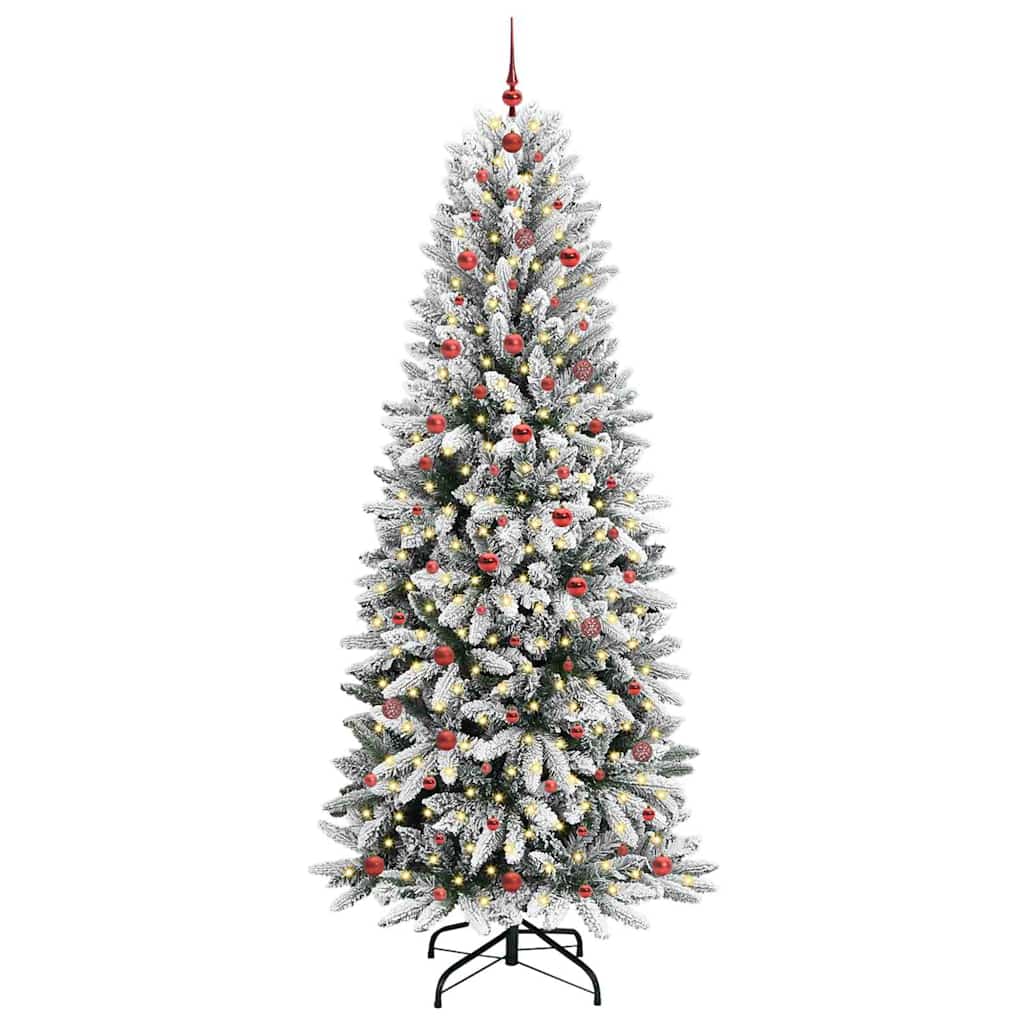 Mākslīgā Ziemassvētku eglīte WINTER PINE, ar 300 LED statīvu Balta 240 cm.
