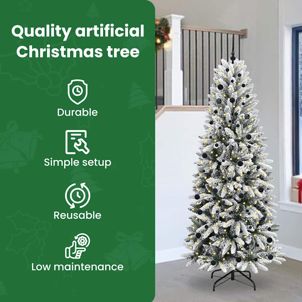 Dirbtinė Kalėdų eglutė WINTER PINE, su 300 LED stovu Balta 240 cm.