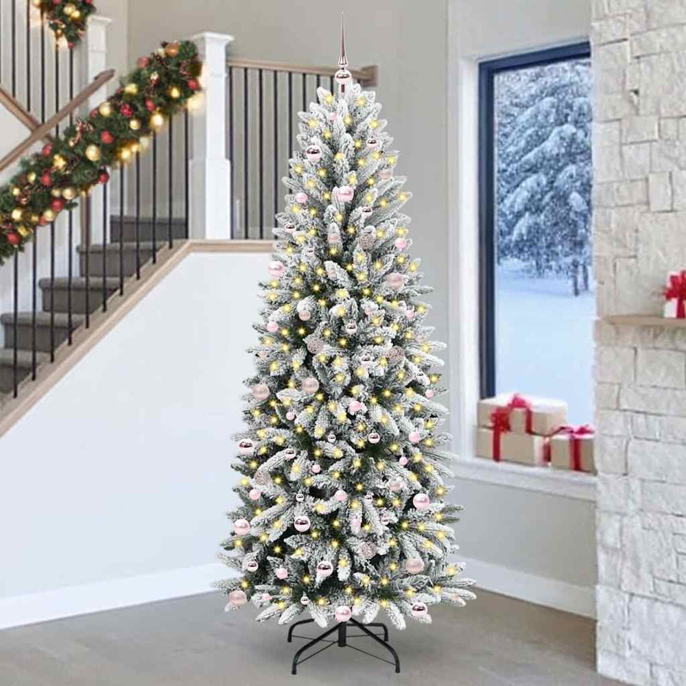 Dirbtinė Kalėdų eglutė WINTER PINE, su 300 LED stovu Balta 240 cm.