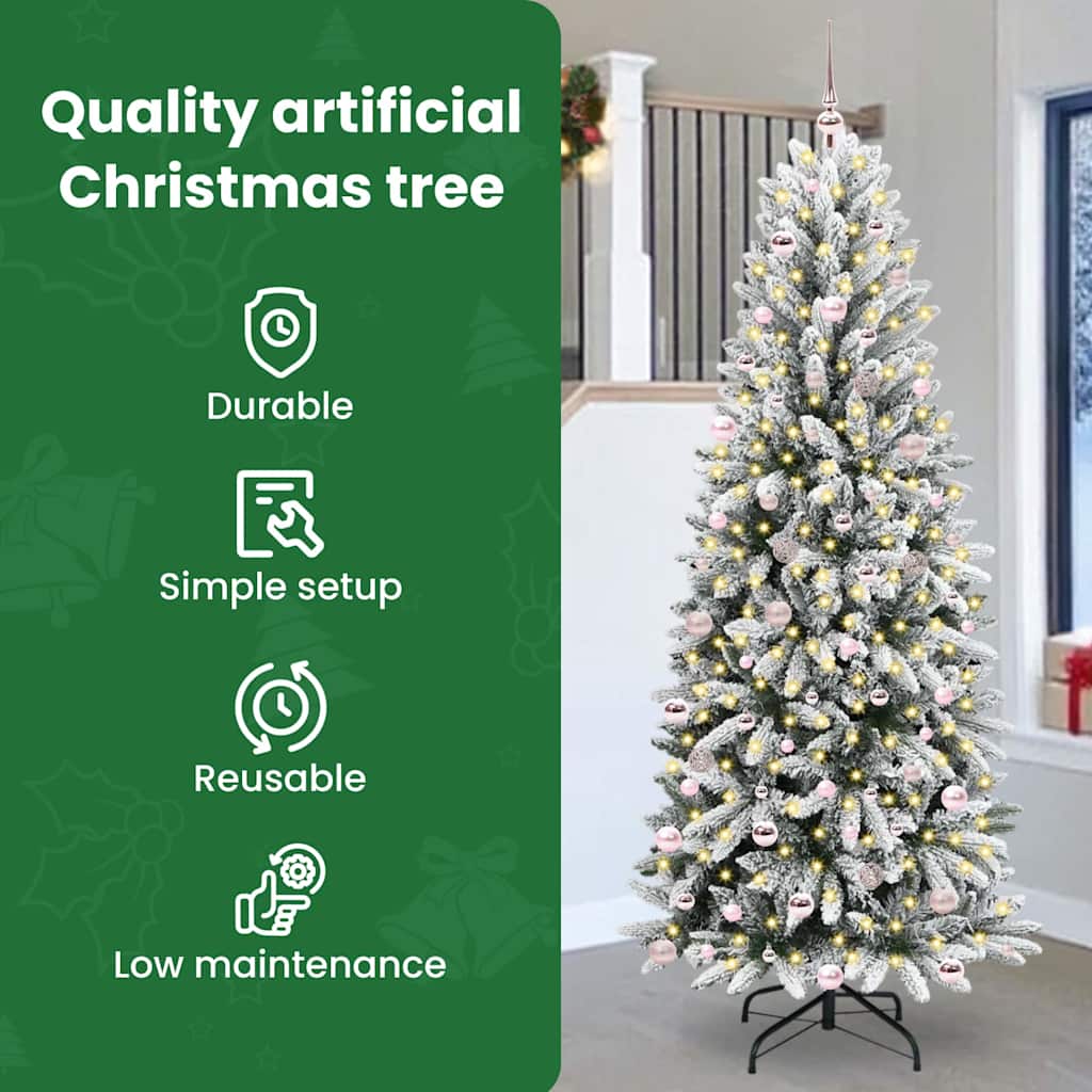 Dirbtinė Kalėdų eglutė WINTER PINE, su 300 LED stovu Balta 240 cm.