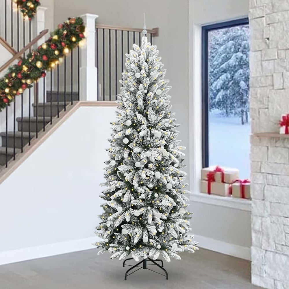 Dirbtinė Kalėdų eglutė WINTER PINE, su 300 LED stovu Balta 240 cm.