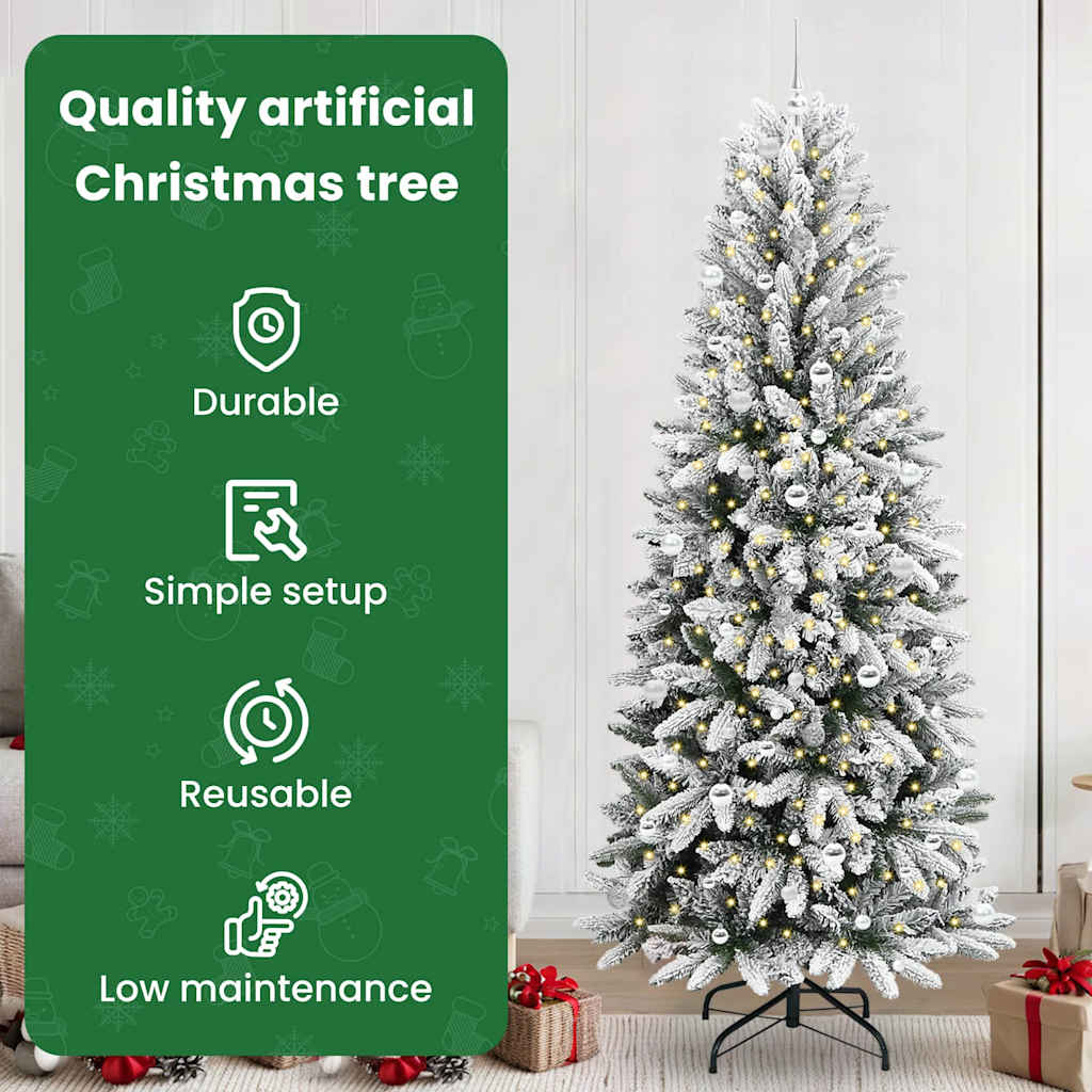 Artificial Christmas tree with 300 LED stand White 240 cm