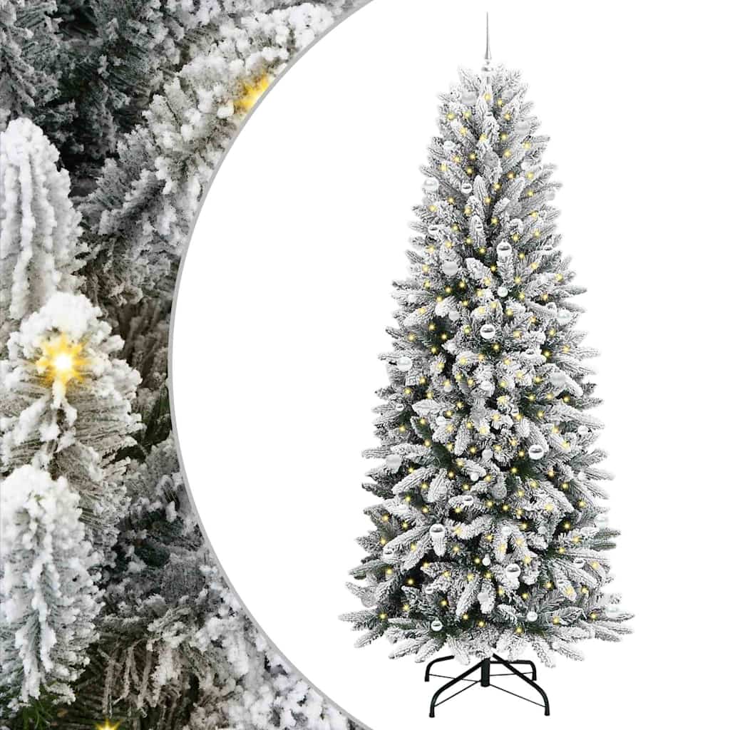 Artificial Christmas tree with 300 LED stand White 240 cm
