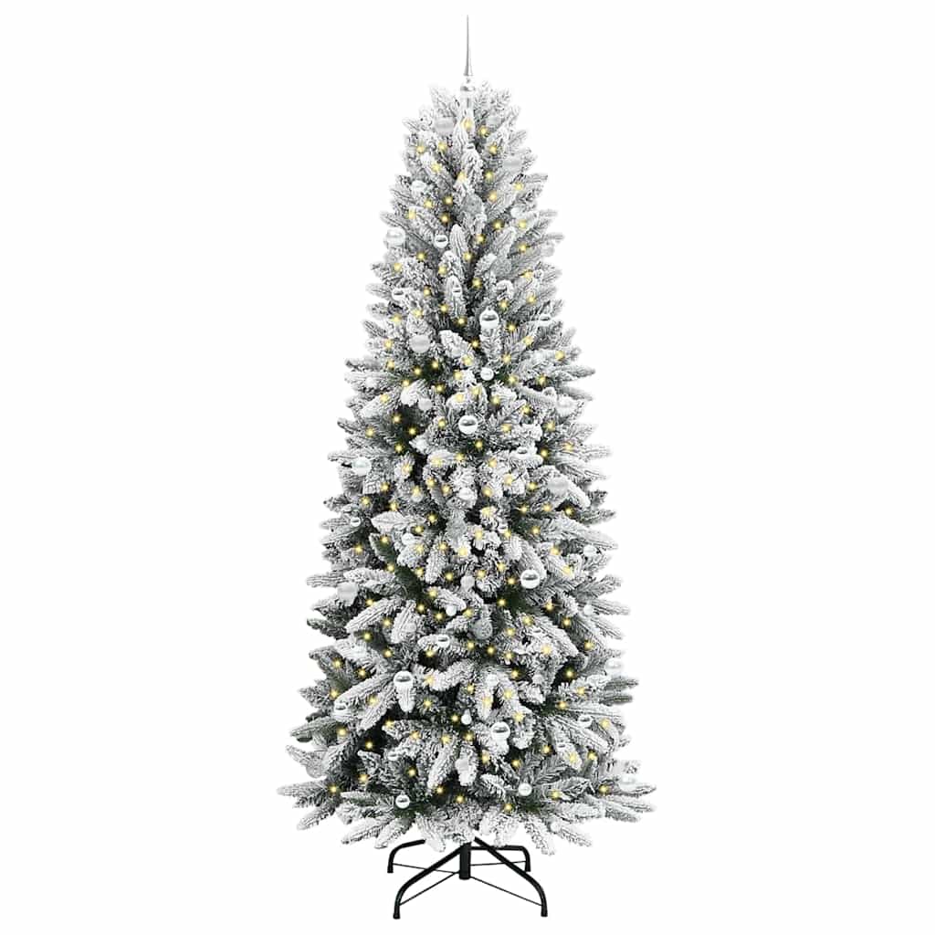 Artificial Christmas tree with 300 LED stand White 240 cm