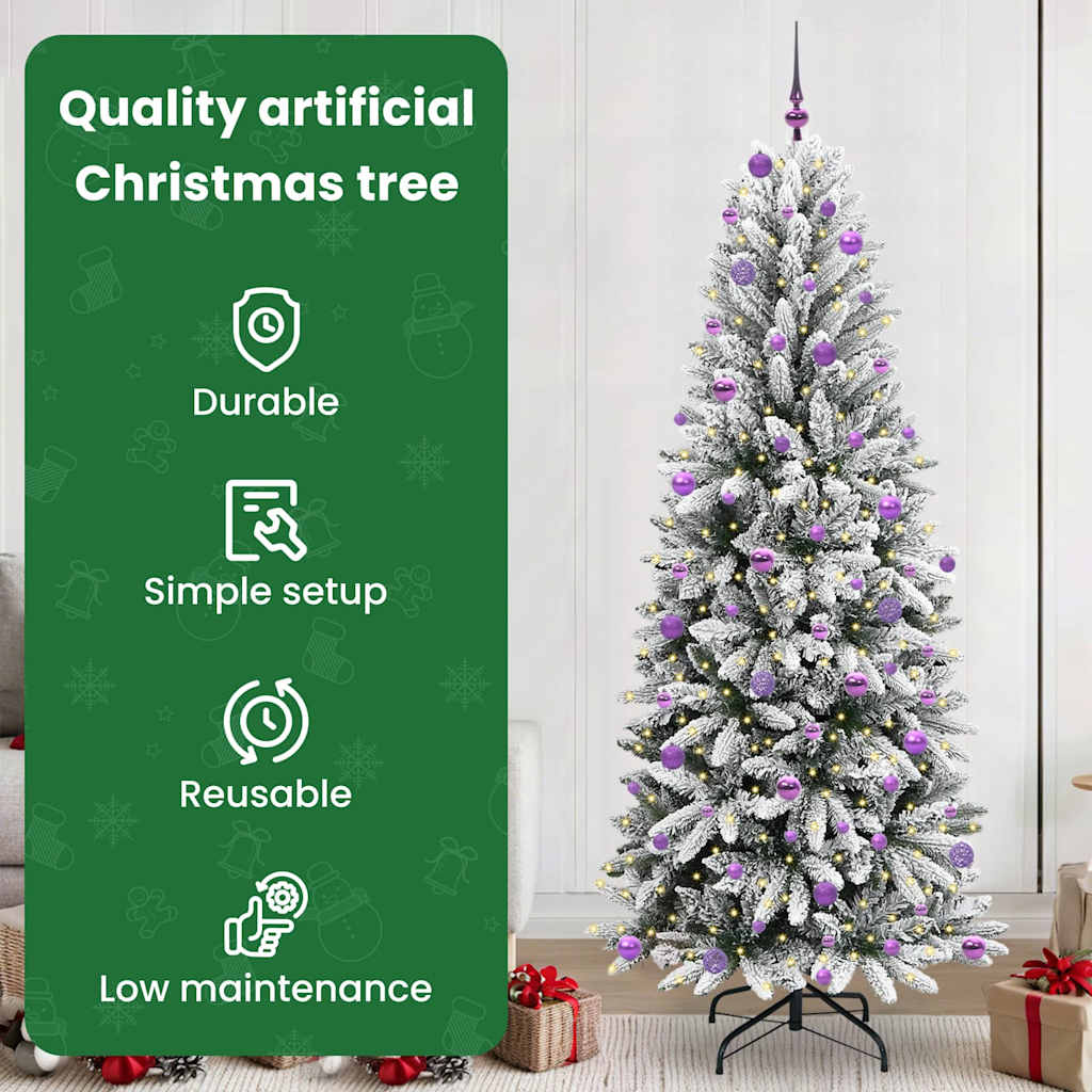 Dirbtinė Kalėdų eglutė WINTER PINE, su 300 LED stovu Balta 240 cm.