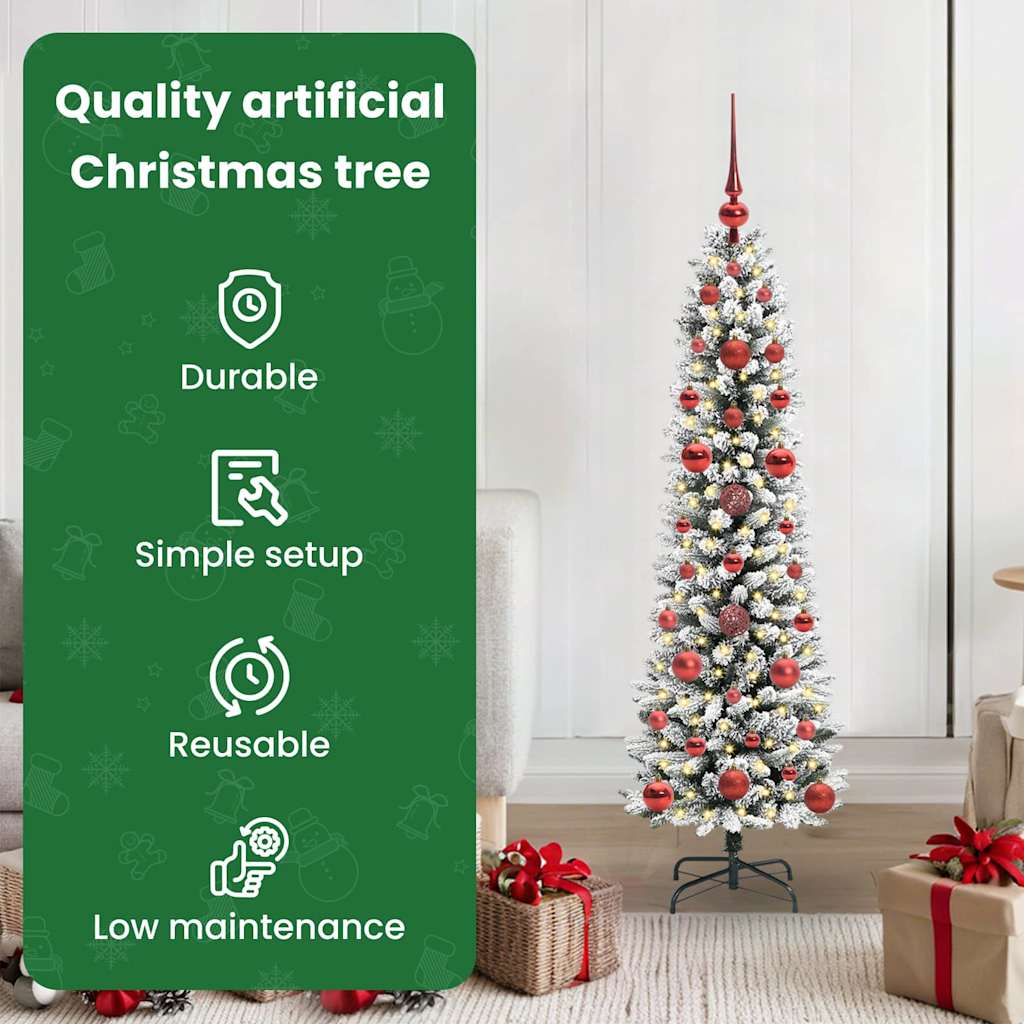 Dirbtinė Kalėdų eglutė EMBER CRYSTAL, su 150 LED stovu Žalia ir balta 120 cm.