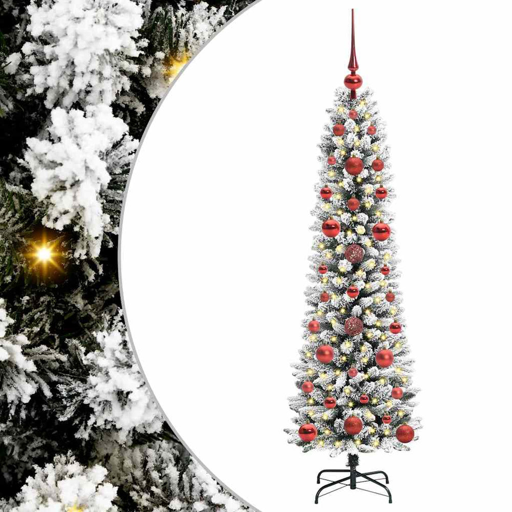 Dirbtinė Kalėdų eglutė EMBER CRYSTAL, su 150 LED stovu Žalia ir balta 120 cm.