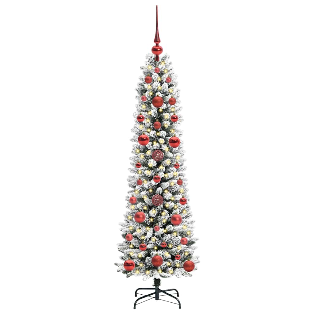 Dirbtinė Kalėdų eglutė EMBER CRYSTAL, su 150 LED stovu Žalia ir balta 120 cm.
