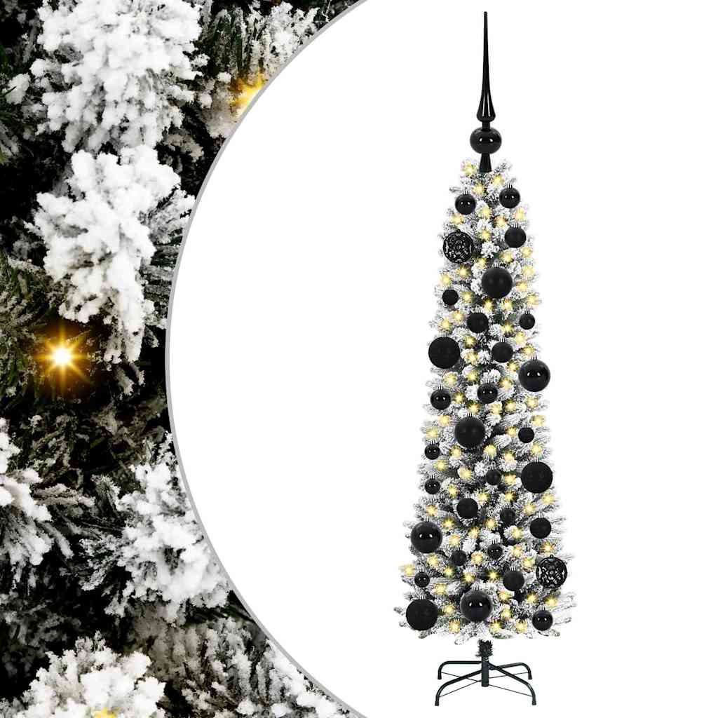 Dirbtinė Kalėdų eglutė EMBER CRYSTAL, su 150 LED stovu Žalia ir balta 120 cm.