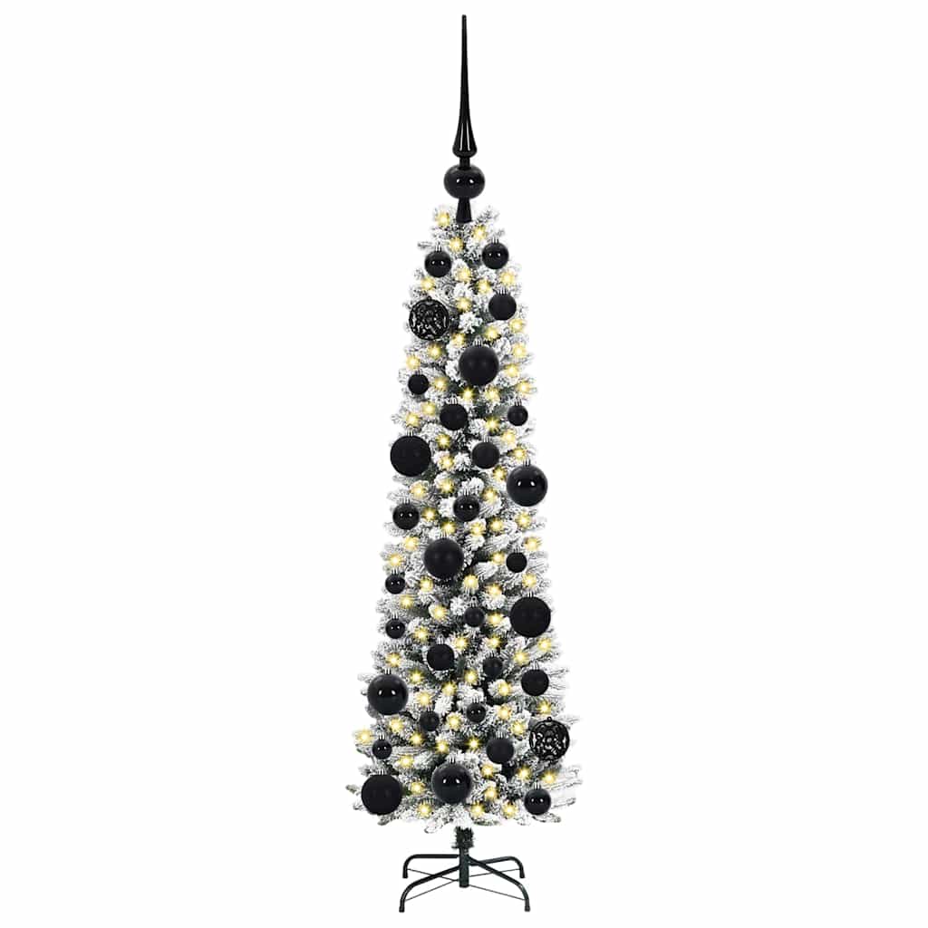 Dirbtinė Kalėdų eglutė EMBER CRYSTAL, su 150 LED stovu Žalia ir balta 120 cm.
