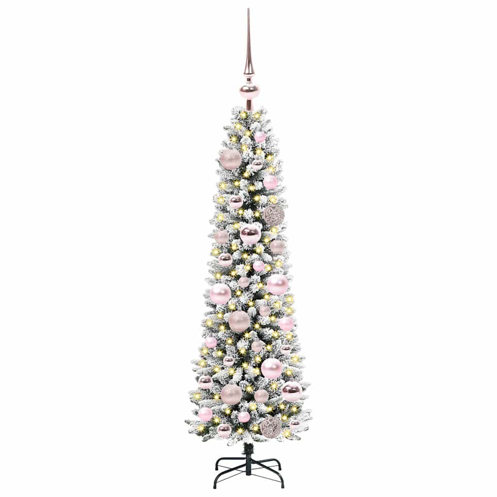 Dirbtinė Kalėdų eglutė EMBER CRYSTAL, su 150 LED stovu Žalia ir balta 120 cm.