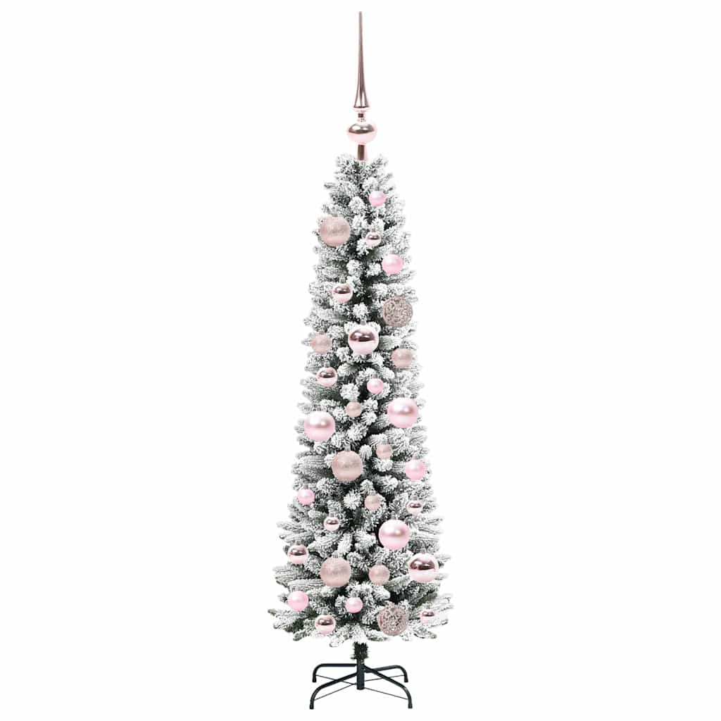 Dirbtinė Kalėdų eglutė EMBER CRYSTAL, su 150 LED stovu Žalia ir balta 120 cm.