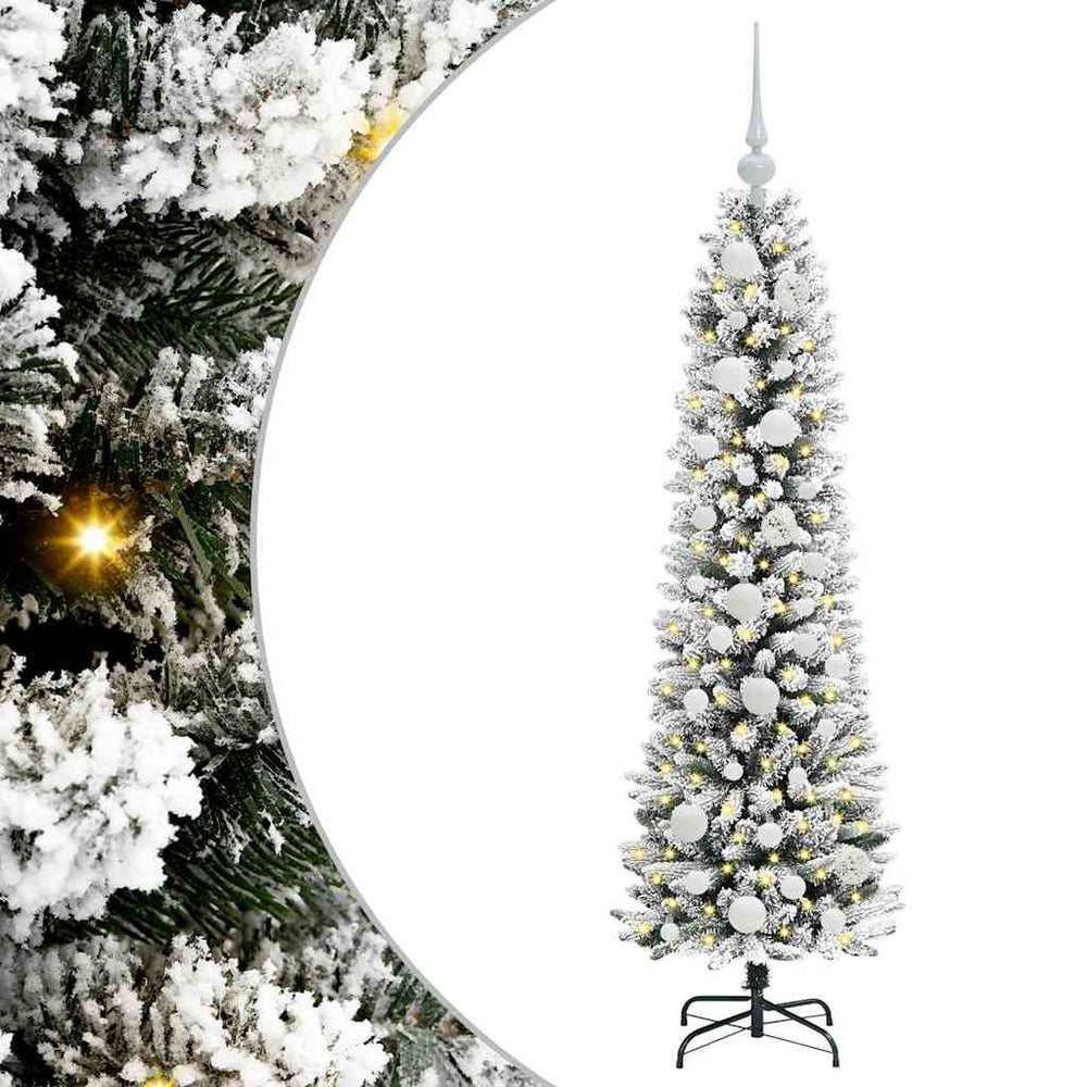 Artificial Christmas Tree EMBER CRYSTAL, with 150 LED stand Green and white 120 cm.