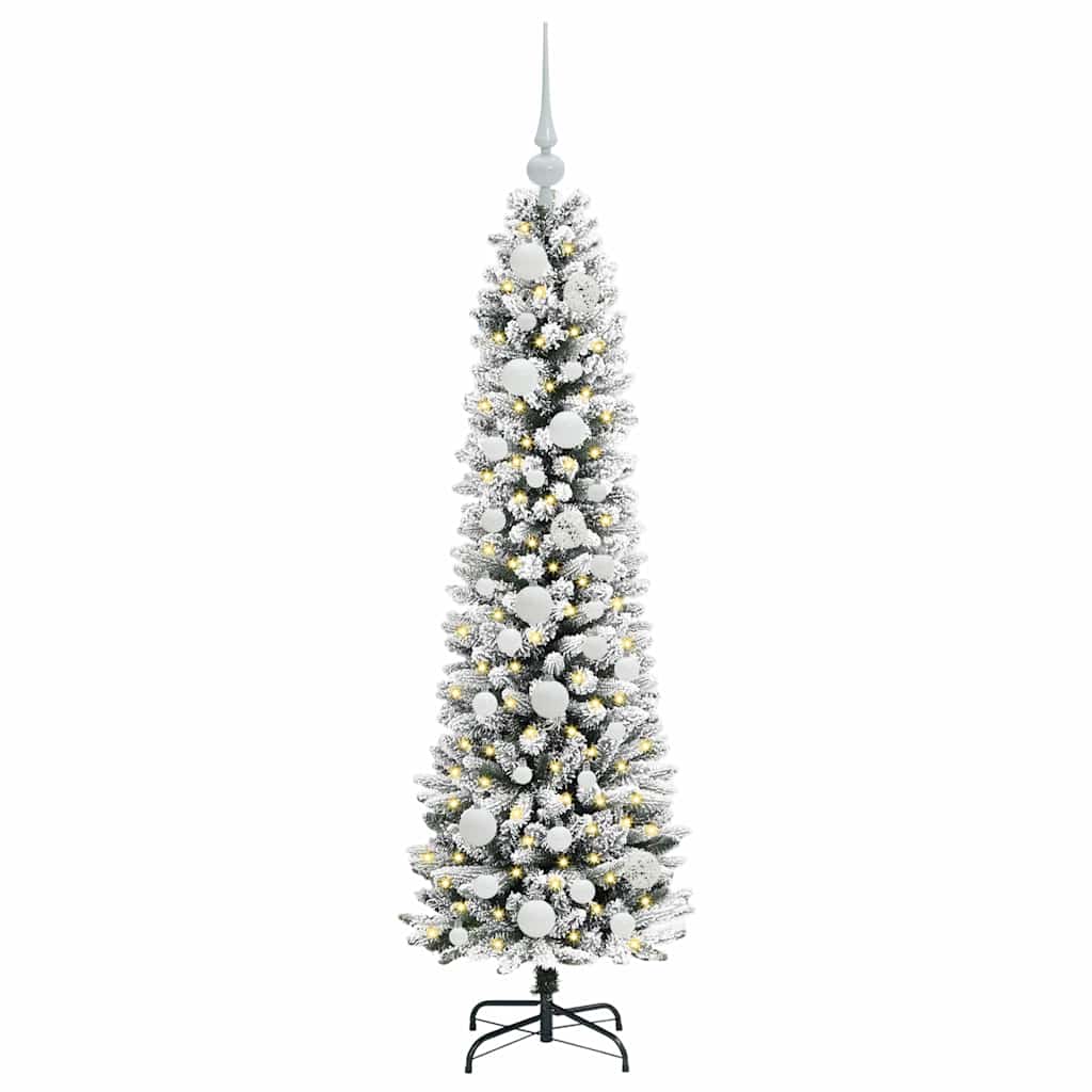 Dirbtinė Kalėdų eglutė EMBER CRYSTAL, su 150 LED stovu Žalia ir balta 120 cm.